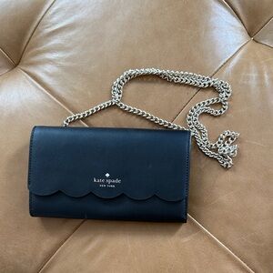 Kate Spade Black Crossbody with Gold Chain